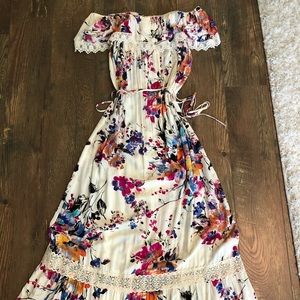 Off the shoulder maxi dress